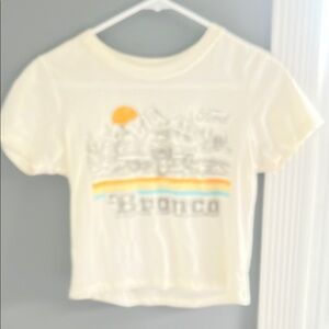 Ford Cream Crop Top with Graphic Design